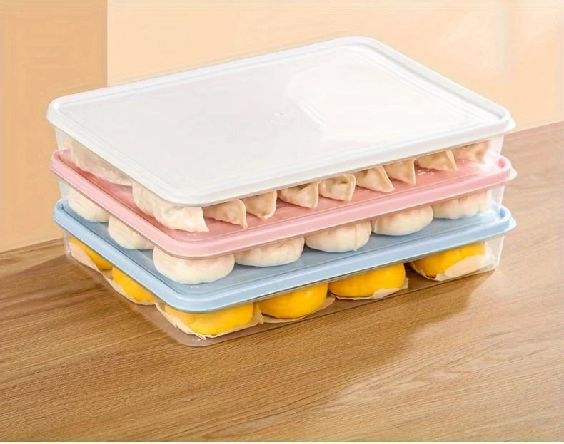Food Storage Containers with Lids , Freezer & Microwave Safe, for Dumplings, Meats, Fruits & Vegetables Dumpling Storage Box
