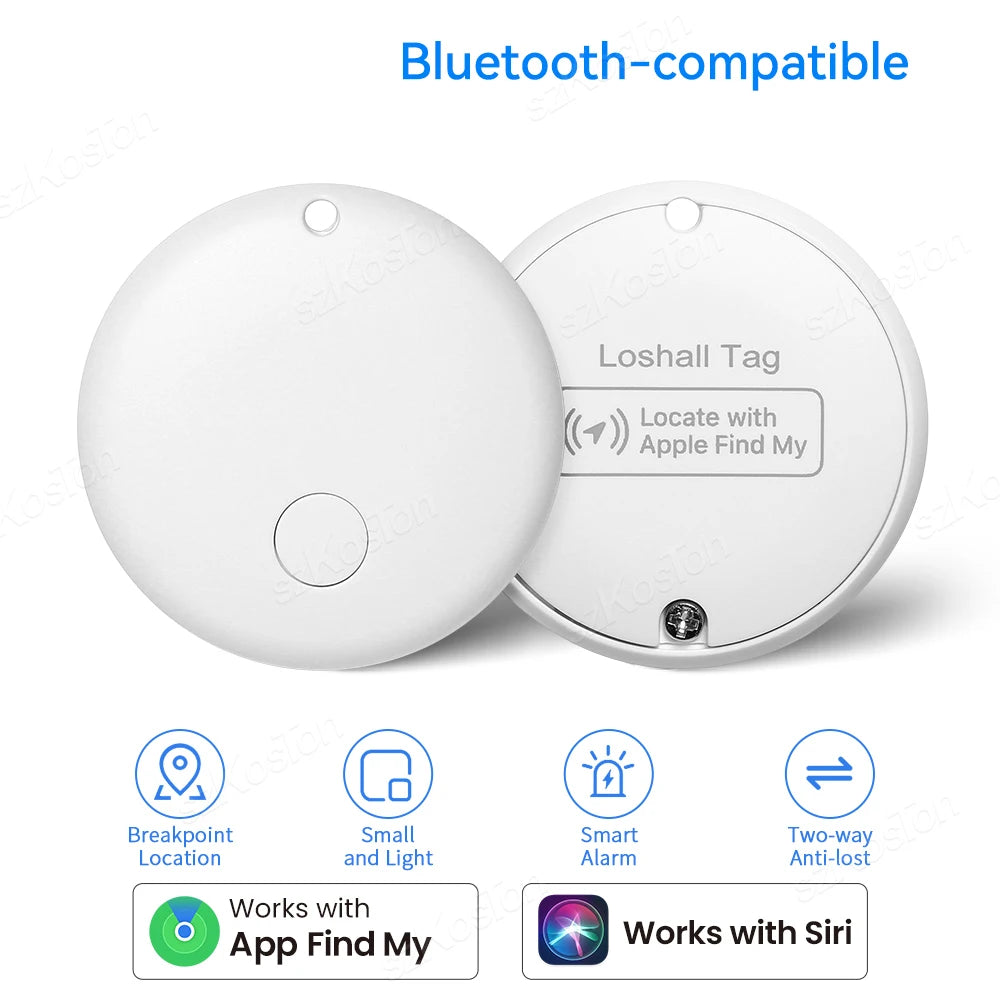 Mini Smart Tag Bluetooth Luggage Tracker Tag with Lanyard Works with IOS Find My for Keys Wallet Bags Suitcase GPS Tracker