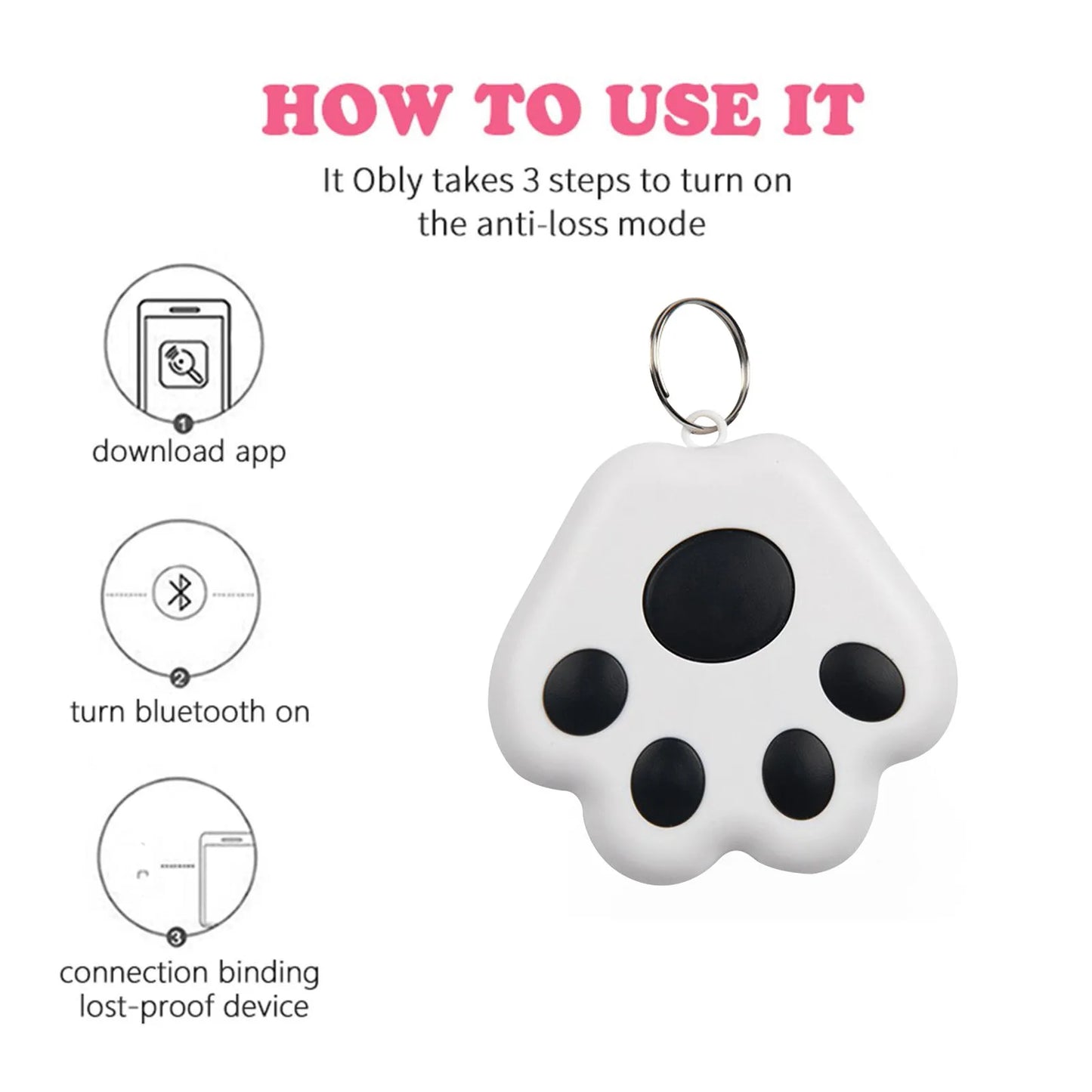 Mini GPS Tracker Wireless Bluetooth-compatible Smart Anti Lost Tracking Device for Keys Locator Pet Dog Cat Collar Accessories