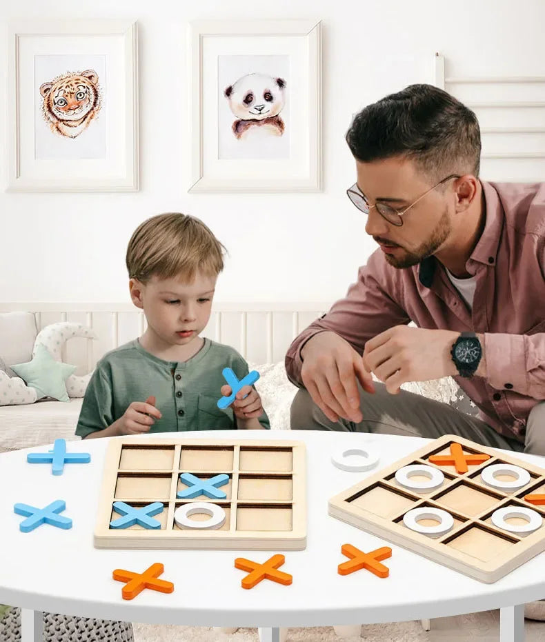 Montessori Play Game Wooden Toy Mini Chess Interaction Puzzle Training Brain Learing Early Educational Toys for Children Gift