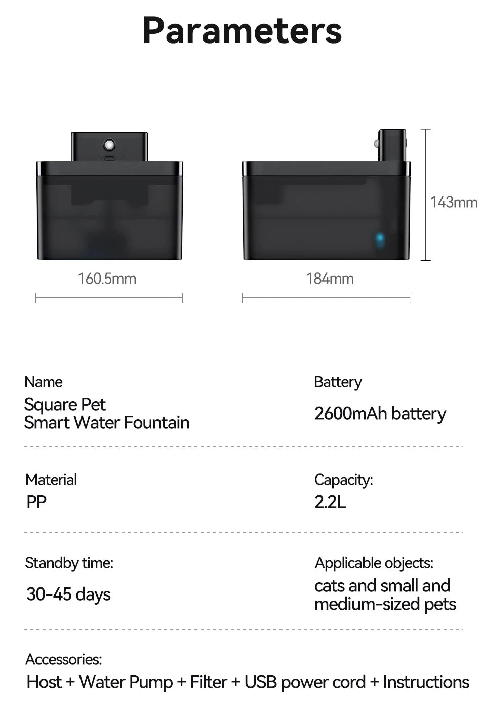 Wireless Automatic Cat Water Fountain 2600mAh Pet Water Dispenser For Dog Cat Infrared Sensor Smart Pet Drinkier Fountain