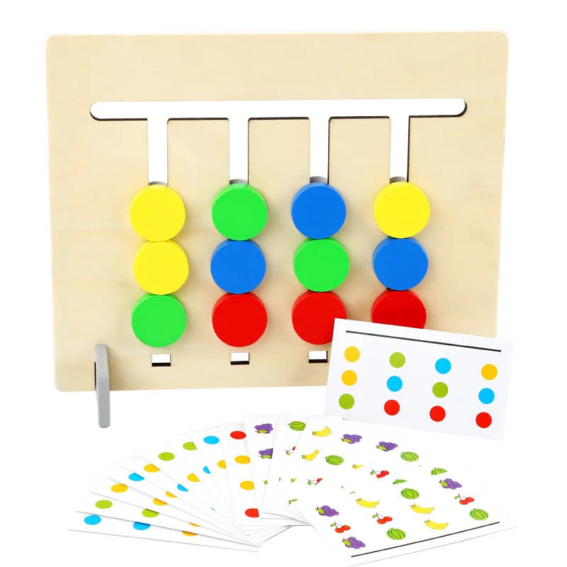 Montessori Wooden Toys Double-sided Matching Games for Kids 2 3 4 Years Logic Thinking Training Activity Board Baby Wooden Toys