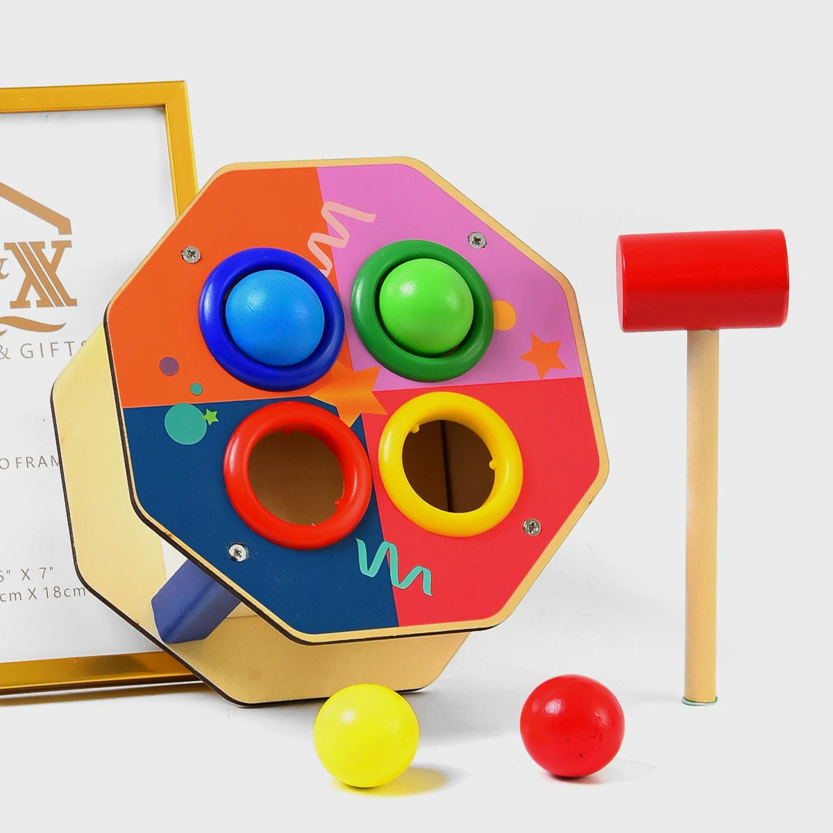 Montessori Wooden Hammering Toy - Develop Fine Motor Skills & Educational Fun for Toddlers!