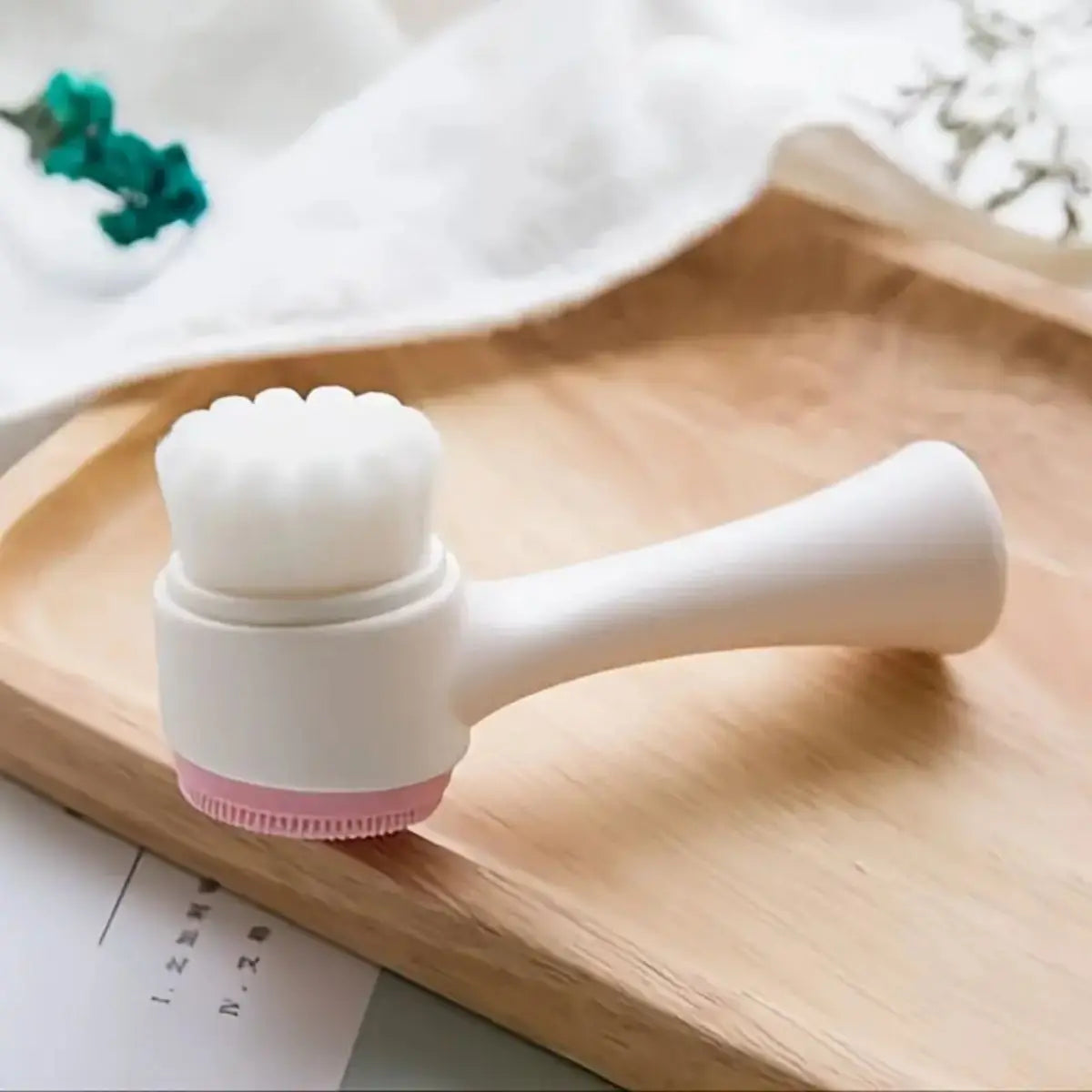 Silicone 2-in-1 Facial Cleansing Brush - Exfoliate, Massage, & Revitalize Unscented Skin Care