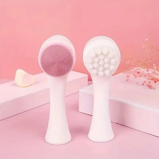 Silicone 2-in-1 Facial Cleansing Brush - Exfoliate, Massage, & Revitalize Unscented Skin Care