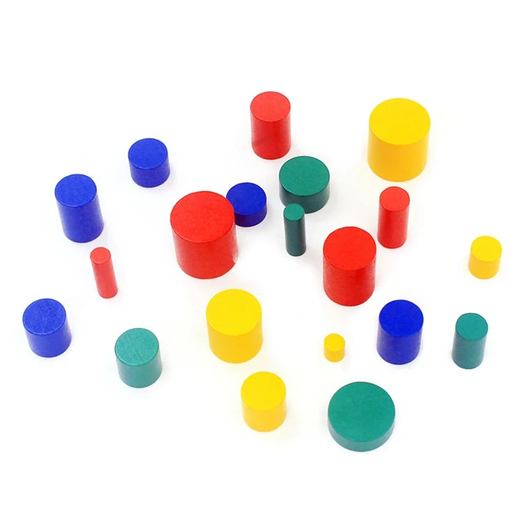 Wooden Toys Montessori 20Pcs Colorful Block Toy with Cards Color & Shapes Eudcational Toys for Children Kids 3 to 4 Years Old