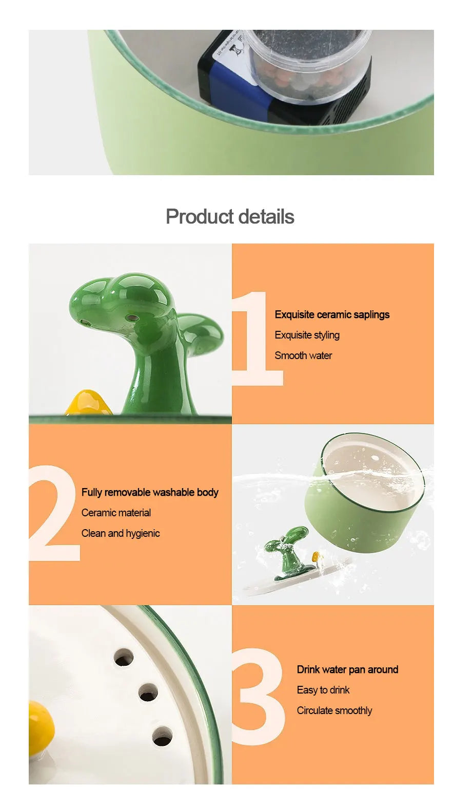 1L 1.5L Automatic Cat Water Fountain Electric Ceramic Pet Water Dispenser Dog Filter Drinker Pet Drinking Feeder with Quiet Pump