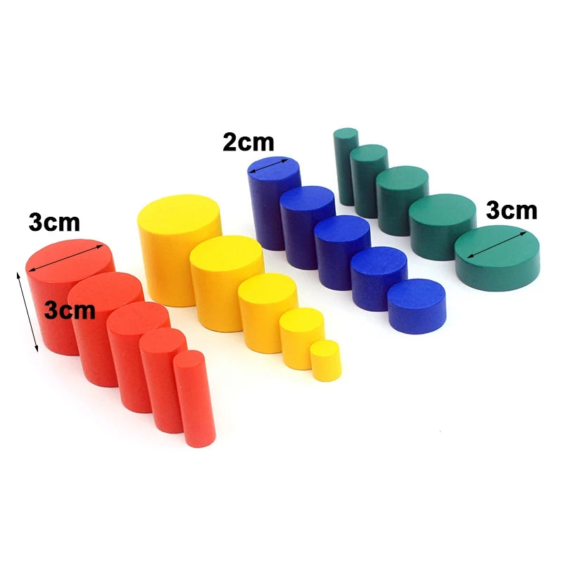 Wooden Toys Montessori 20Pcs Colorful Block Toy with Cards Color & Shapes Eudcational Toys for Children Kids 3 to 4 Years Old