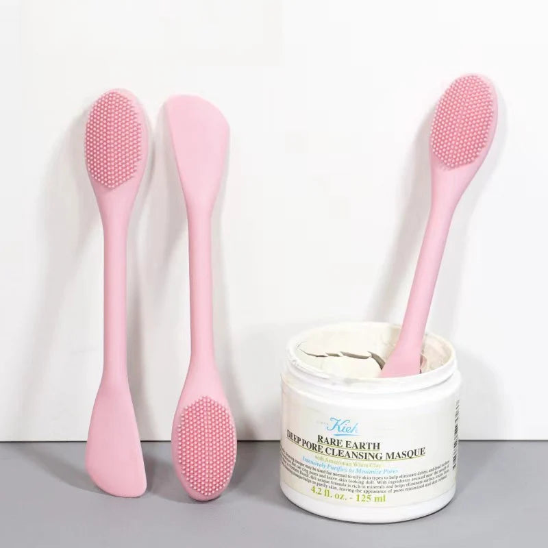1PC Double Headed Silicone Face Cleansing Scrubber Brush Facial Mask Brushes Applicator for Women Face Makeup Brush Skin Care