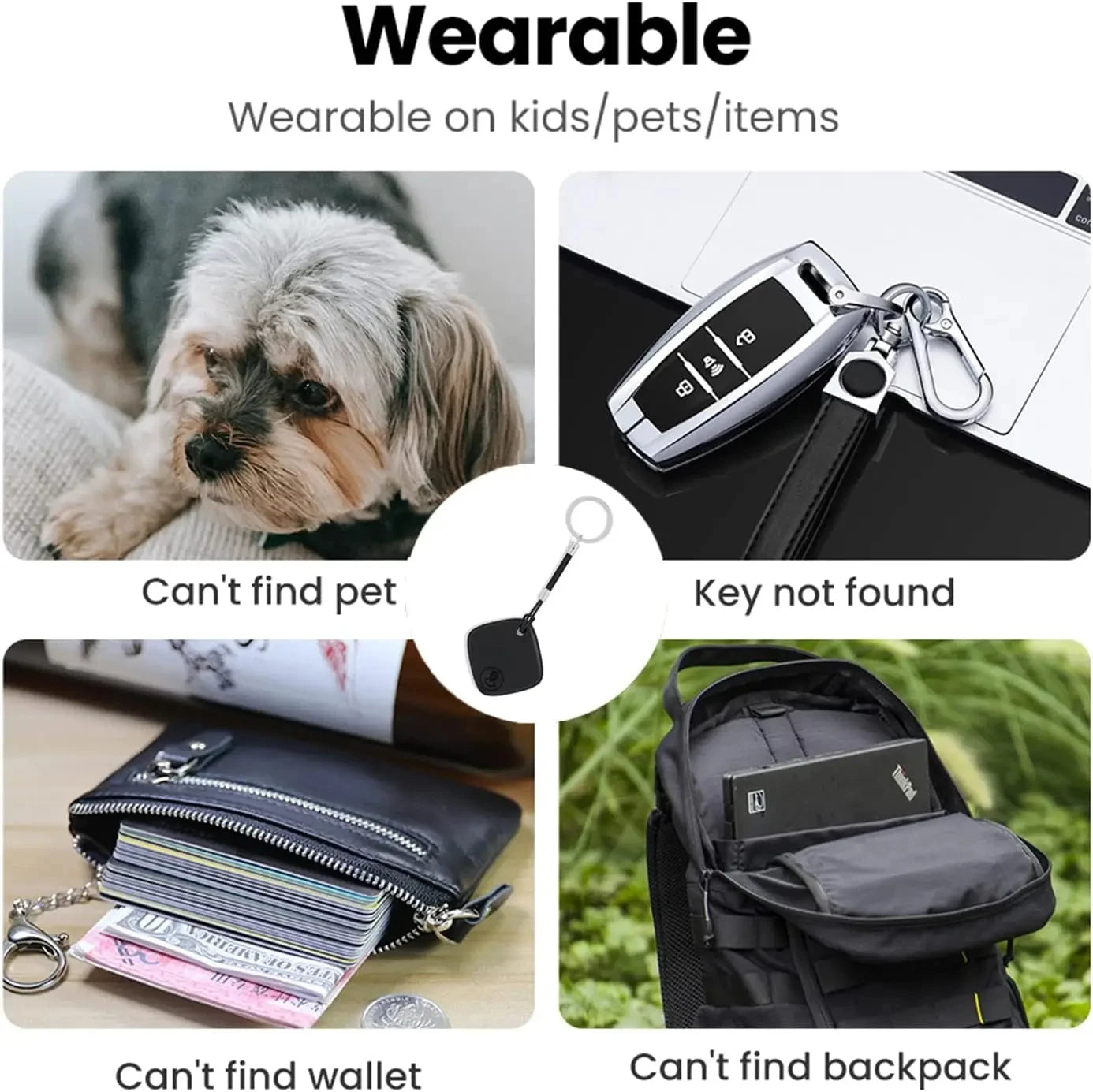 Smart Bluetooth GPS Tracker Works with Find My APP Anti-Lost Reminder Device Wireless For Iphone Locator Key Kids Finder