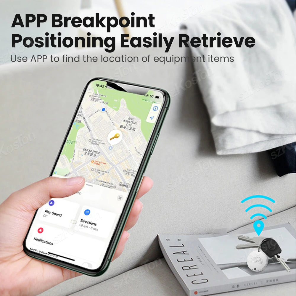 Mini Smart Tag Bluetooth Luggage Tracker Tag with Lanyard Works with IOS Find My for Keys Wallet Bags Suitcase GPS Tracker
