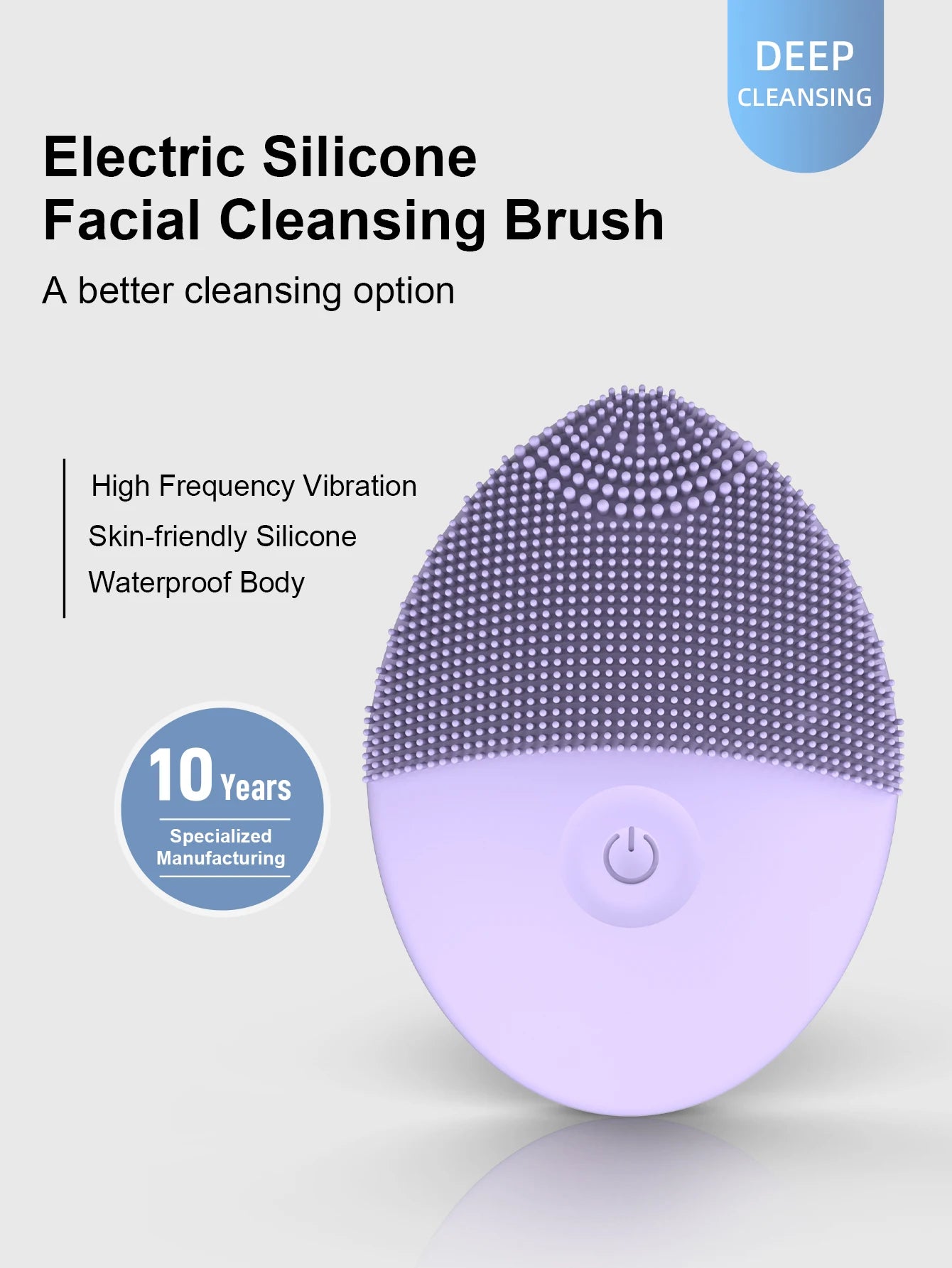 Electric facial cleanser facial cleansing brush deep pore cleaning silicone beauty facial sound wave vibration massage