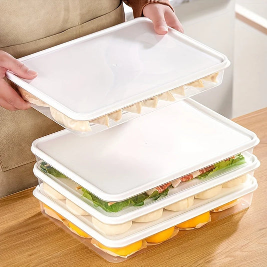 Food Storage Containers with Lids , Freezer & Microwave Safe, for Dumplings, Meats, Fruits & Vegetables Dumpling Storage Box