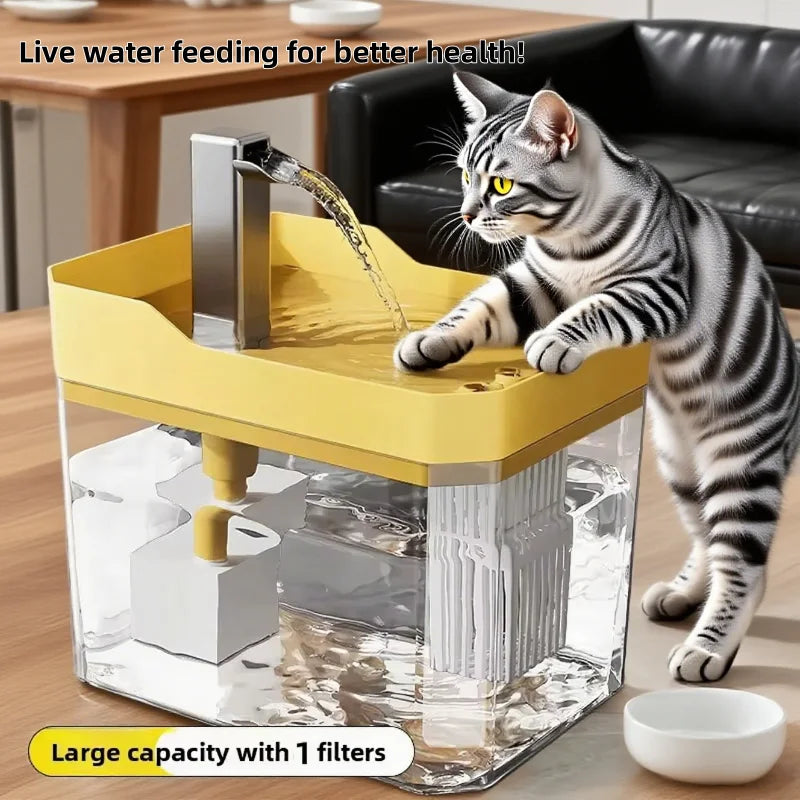 Cat Water Fountain Auto Filter USB Pet Drinking Dispenser Live Water Circulation Quiet Automatic Fountain for Cats and Small Pet