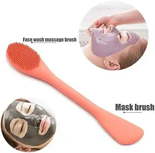 1PC Double Headed Silicone Face Cleansing Scrubber Brush Facial Mask Brushes Applicator for Women Face Makeup Brush Skin Care