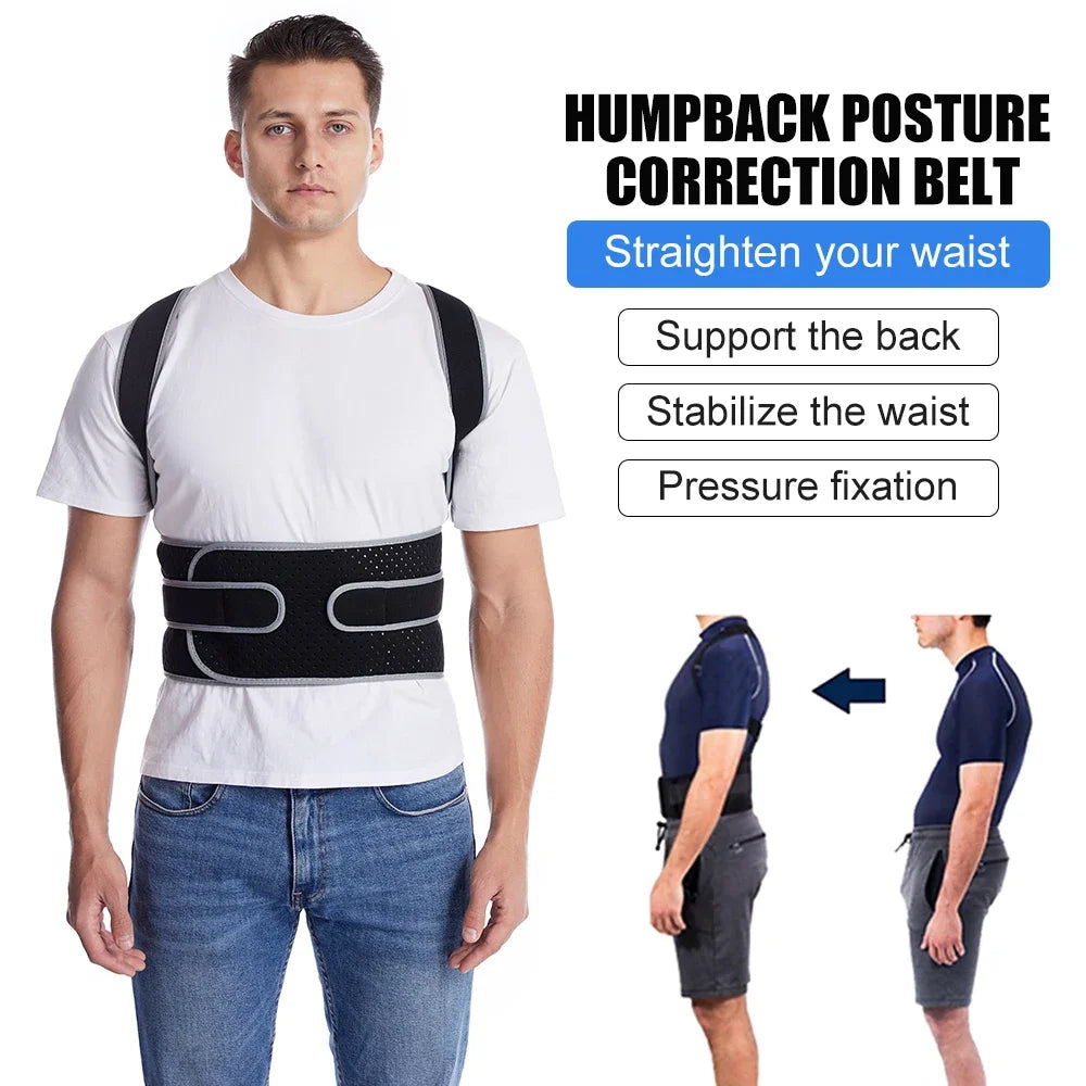 Posture Corrector for Men Women - Adjustable Back Brace for Upper&Lower Back Pain - Lumbar & Shoulder Support to Improve Posture