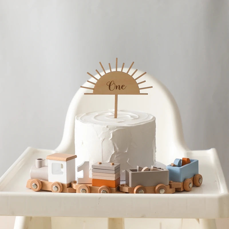 Montessori Toys Wooden Train Birthday Toy Baby Educational Toys Wooden Trolley Baby Learning Toys Number Of Wood Baby Toys Gifts