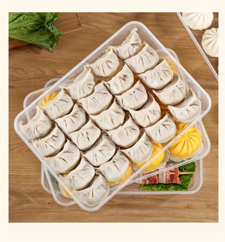 Food Storage Containers with Lids , Freezer & Microwave Safe, for Dumplings, Meats, Fruits & Vegetables Dumpling Storage Box