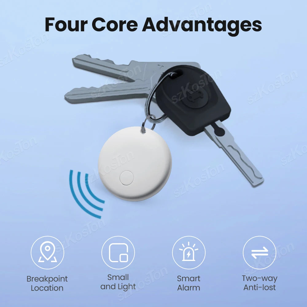 Mini Smart Tag Bluetooth Luggage Tracker Tag with Lanyard Works with IOS Find My for Keys Wallet Bags Suitcase GPS Tracker