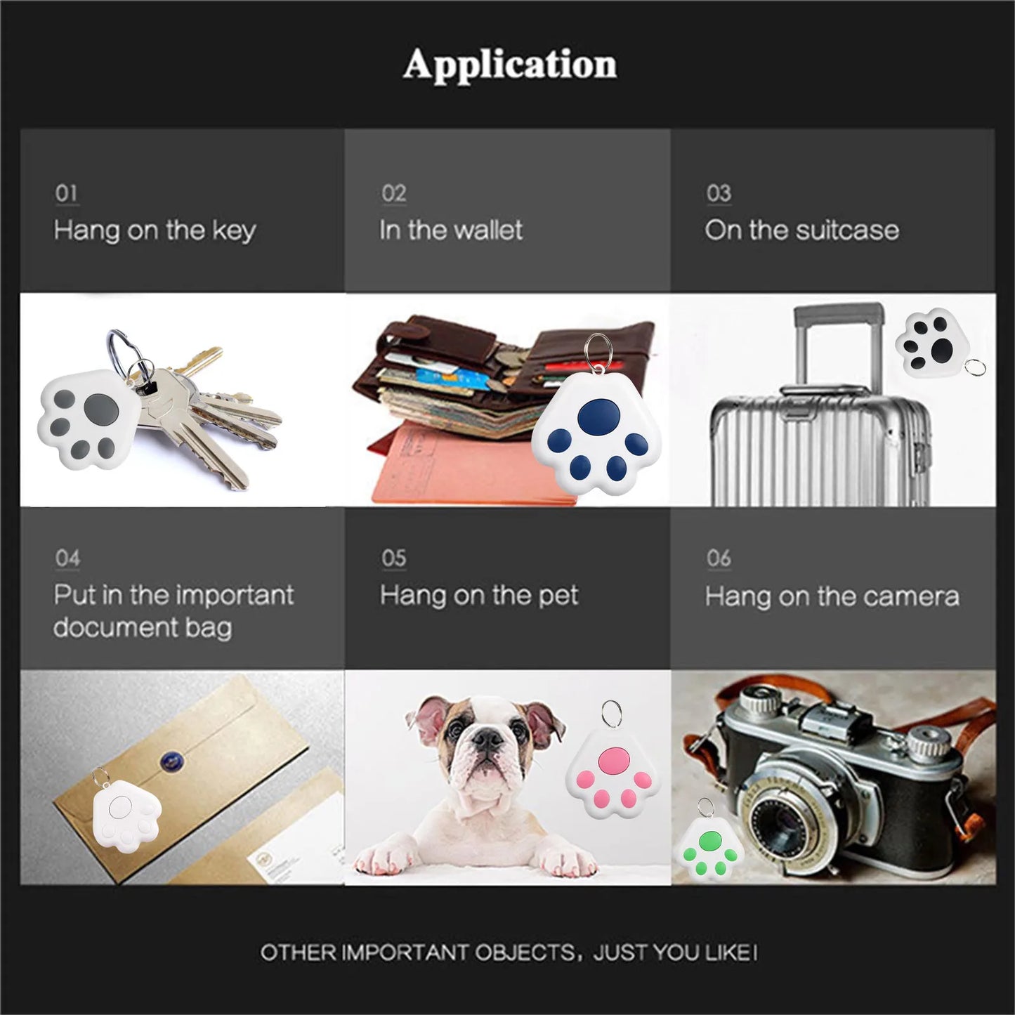Mini GPS Tracker Wireless Bluetooth-compatible Smart Anti Lost Tracking Device for Keys Locator Pet Dog Cat Collar Accessories