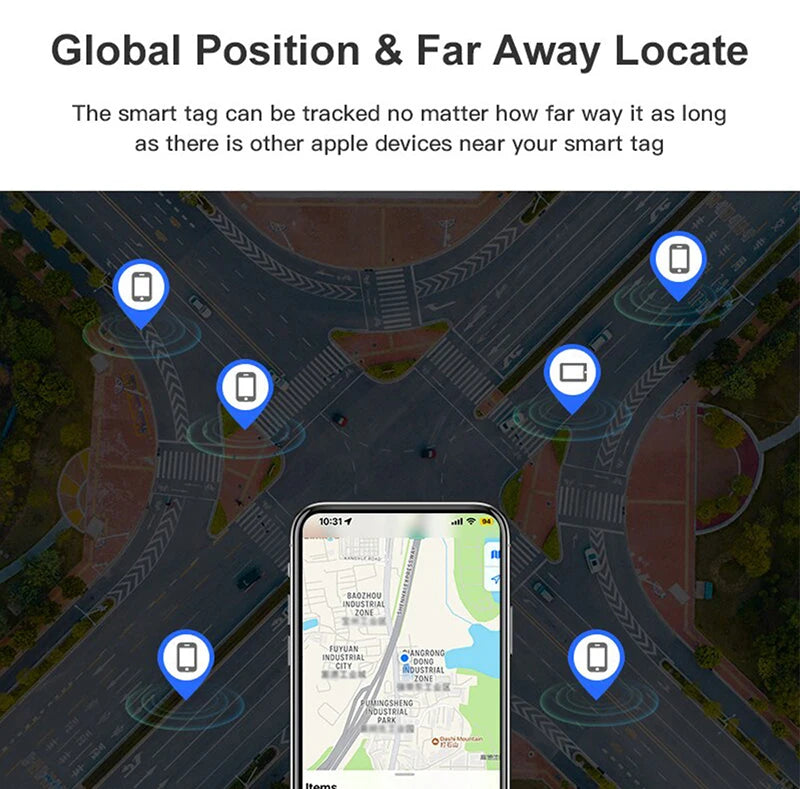 Smart Bluetooth GPS Tracker Works with Find My APP Anti-Lost Reminder Device Wireless For Iphone Locator Key Kids Finder