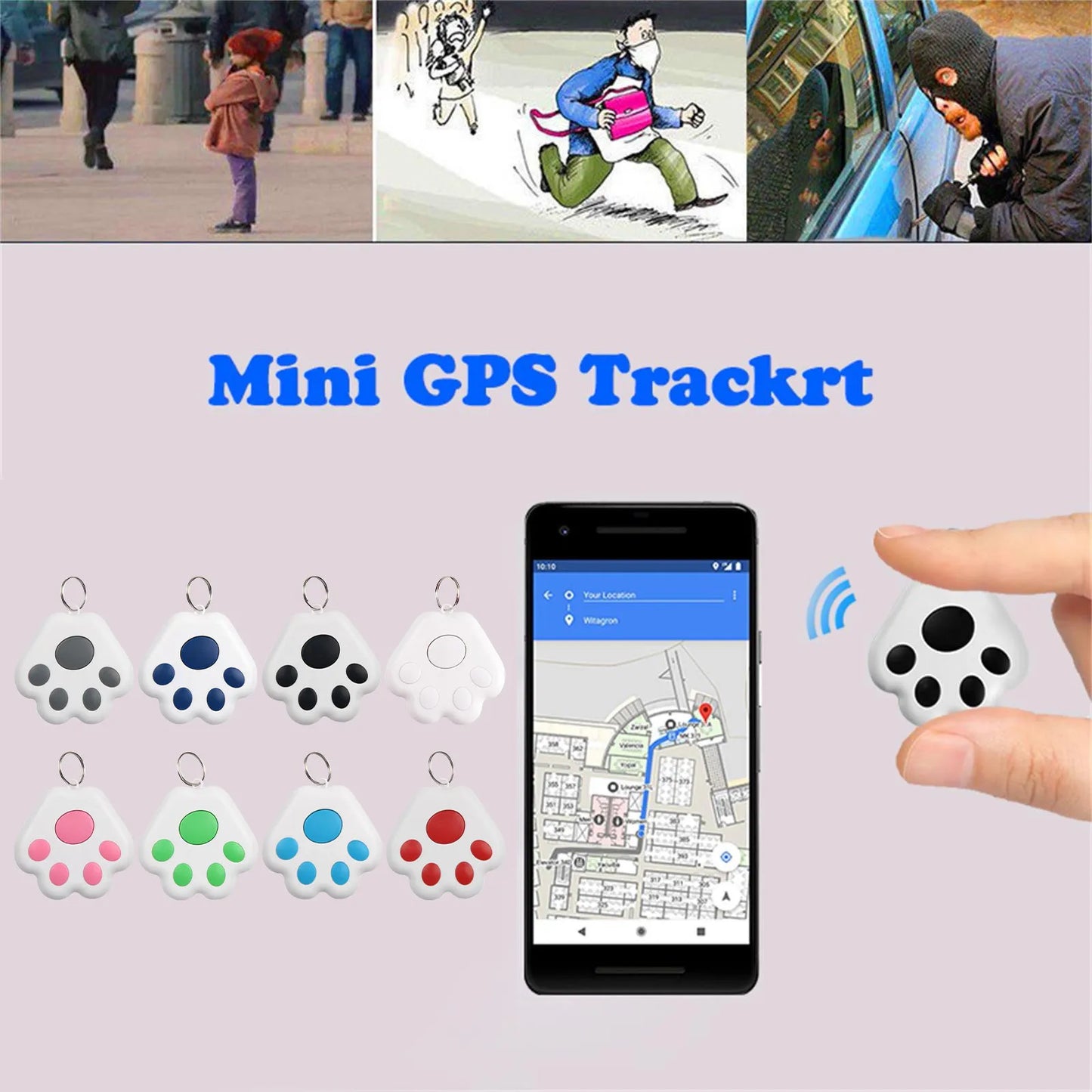 Mini GPS Tracker Wireless Bluetooth-compatible Smart Anti Lost Tracking Device for Keys Locator Pet Dog Cat Collar Accessories