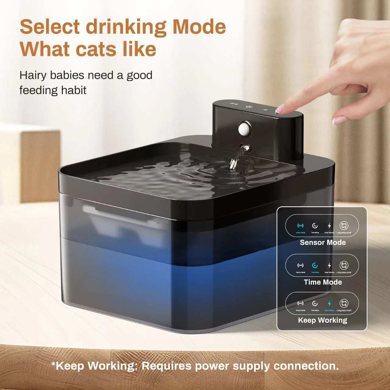 Wireless Automatic Cat Water Fountain 2.2L Intelligent Pet Water Dispenser With Filter Drinking Fountain For Cat Dog