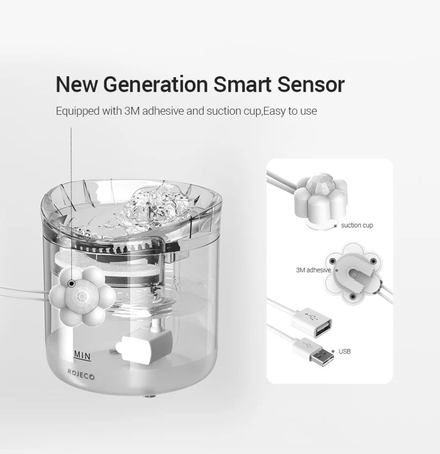 Pet automatic water dispenser, cat and dog sensing drinking water flow fountain filter, automatic circulation pet drinking water