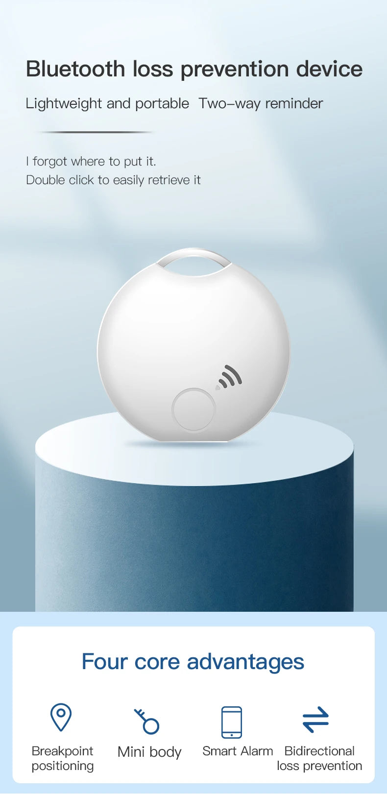 Tuya Smart Bluetooth Anti-loss Device Key Wallet Wireless Finder Smart Electronic Tracker Portable Pet Ltem Finder
