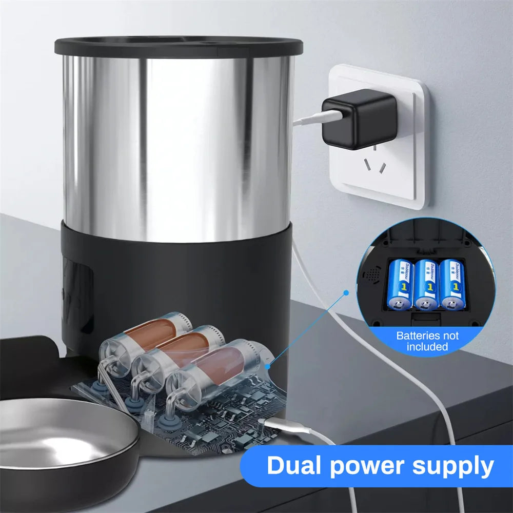 4.5L TuYa APP Automatic Pet Water Fountain Feeder Button Version Auto Cat Drink Smart Dispenser For Cats Dog Dry Food Bowl