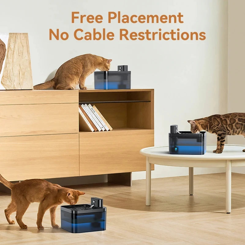 Wireless Automatic Cat Water Fountain 2600mAh Pet Water Dispenser For Dog Cat Infrared Sensor Smart Pet Drinkier Fountain