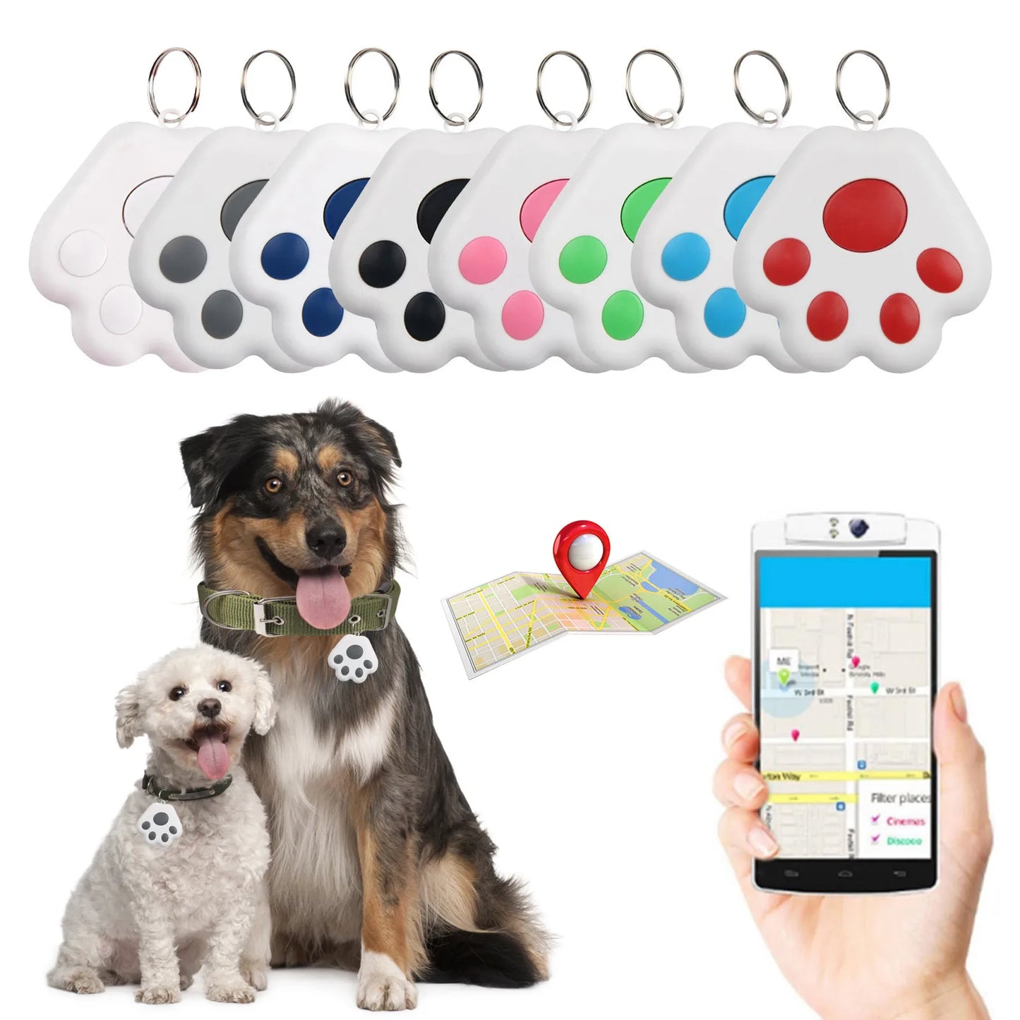 Mini GPS Tracker Wireless Bluetooth-compatible Smart Anti Lost Tracking Device for Keys Locator Pet Dog Cat Collar Accessories