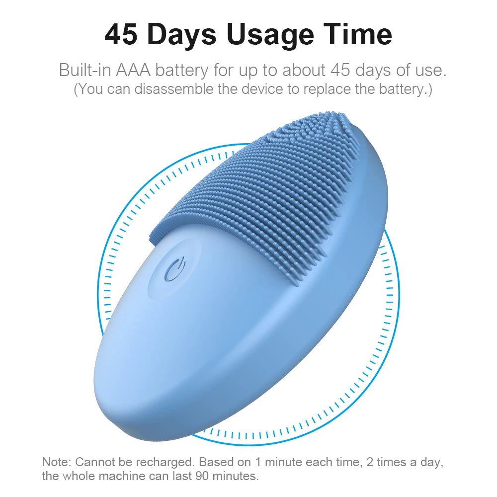 Electric facial cleanser facial cleansing brush deep pore cleaning silicone beauty facial sound wave vibration massage