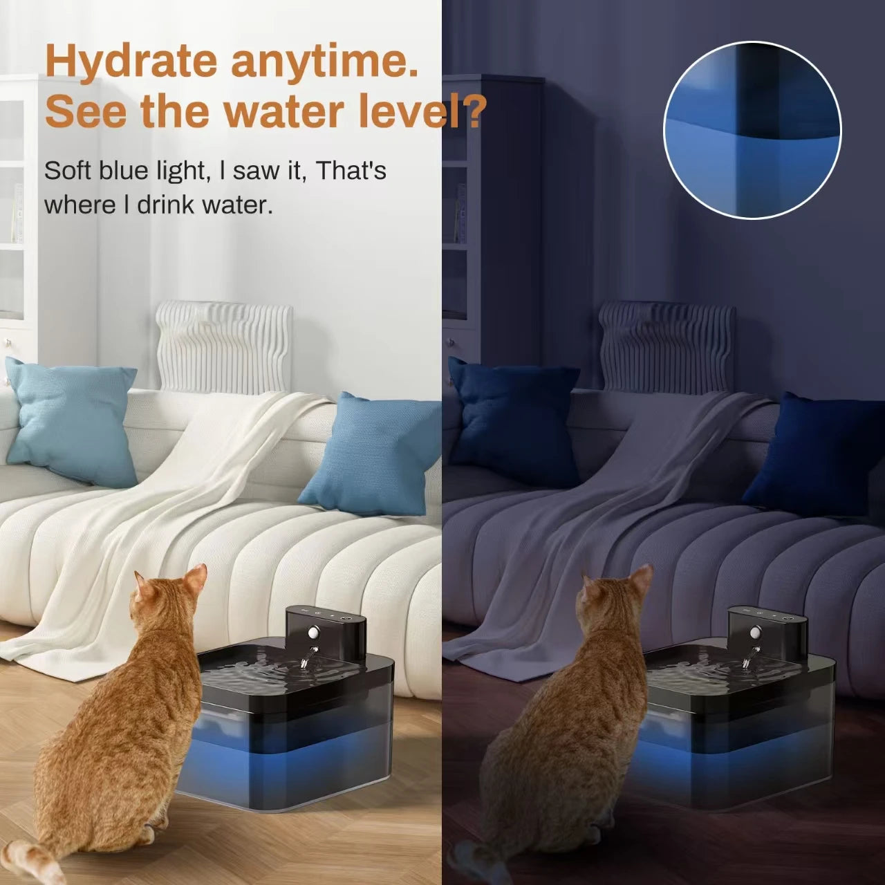 Wireless Automatic Cat Water Fountain 2.2L Intelligent Pet Water Dispenser With Filter Drinking Fountain For Cat Dog