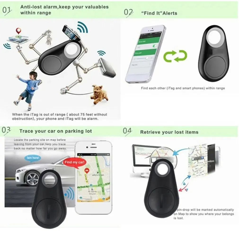 1/2pcs Mini Smart GPS Tracker Key Finder Locator Wireless Bluetooth Anti Lost Alarm Sensor Device For Kids Pets Dog Key Bicycle
