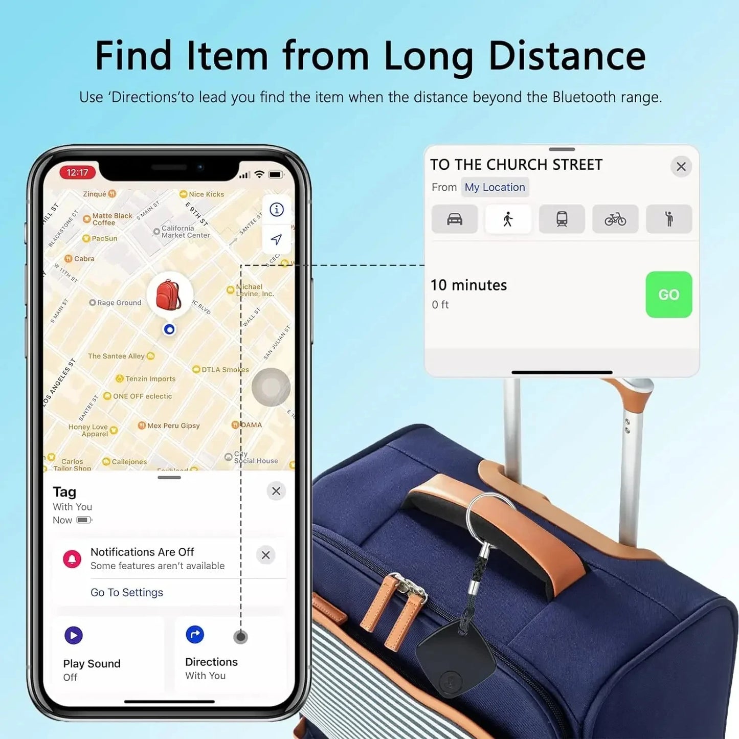 Smart Bluetooth GPS Tracker Works with Find My APP Anti-Lost Reminder Device Wireless For Iphone Locator Key Kids Finder
