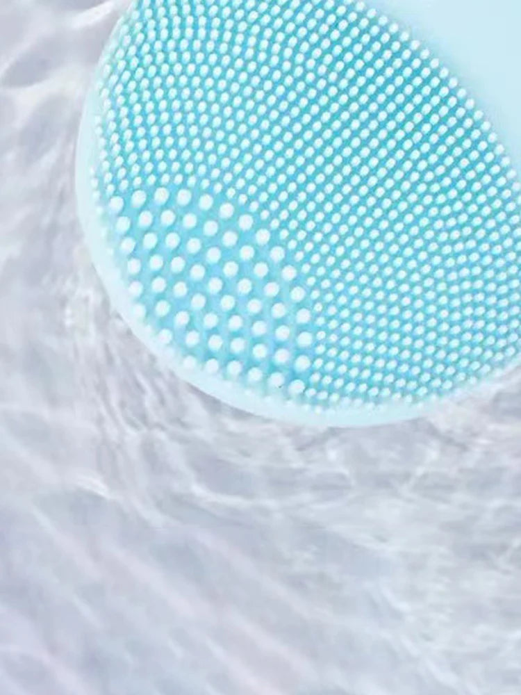 Silicone Facial Cleansing Brush - Electric Vibration Massager for Deep Pore Cleaning & Skincare