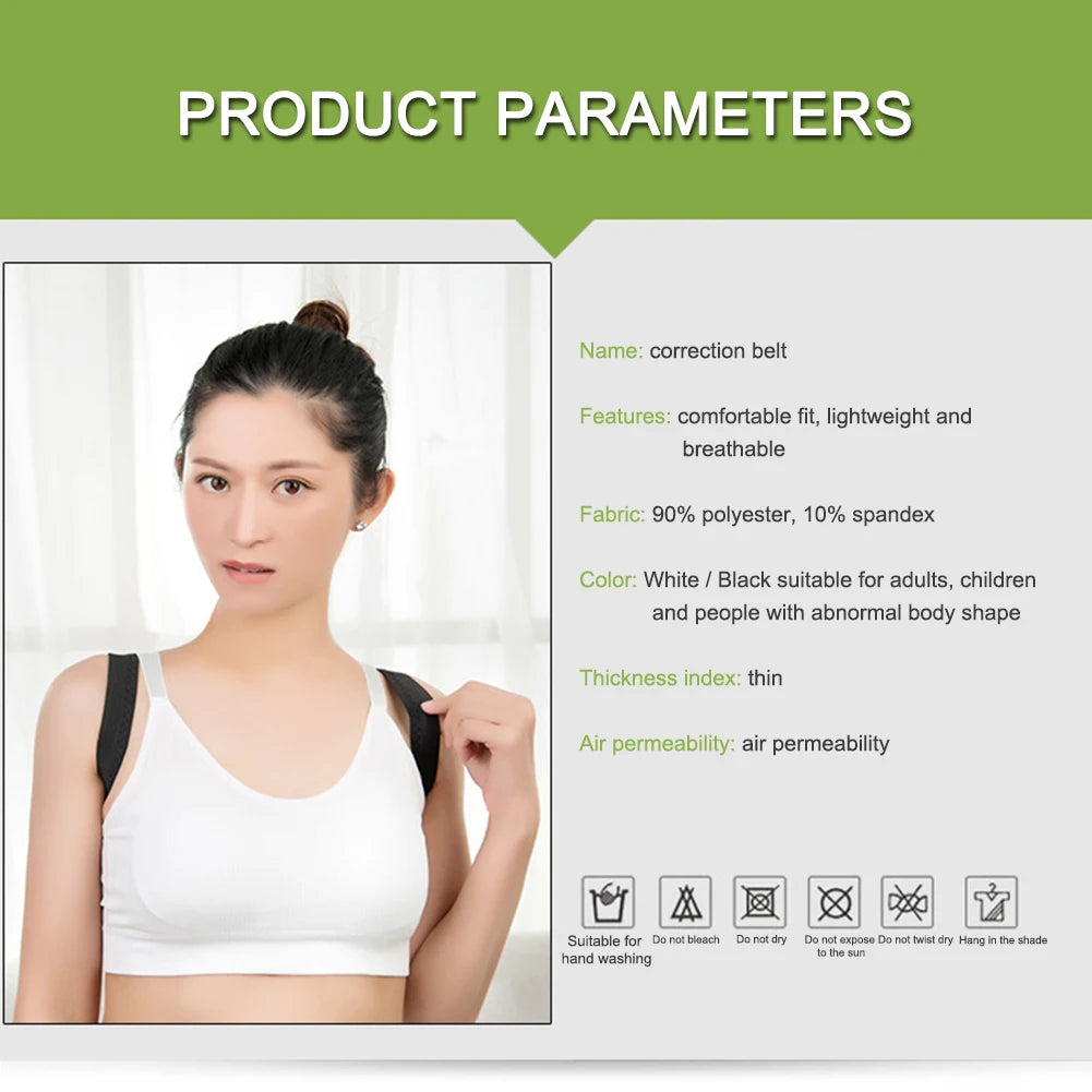 Adjustable Posture Corrector Back Support Shoulder Belt Rectify Straighten Correction Spine Corrector Health Postural Fixer Tap