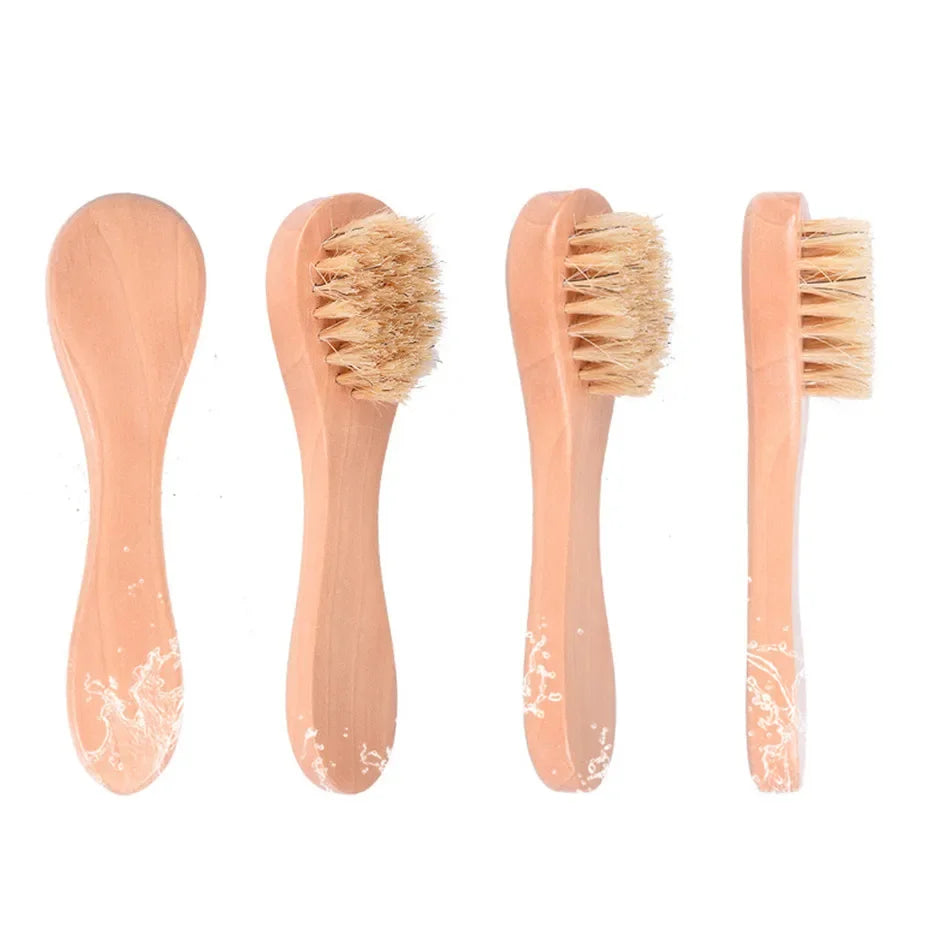 1/3/5Pcs Cleansing Face Brush Wooden Animal Hair Facial Deep Cleansing Massage Care Tool Face Washing Product Skin Care Brush