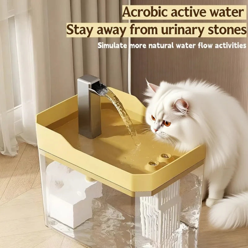 Cat Water Fountain Auto Filter USB Pet Drinking Dispenser Live Water Circulation Quiet Automatic Fountain for Cats and Small Pet
