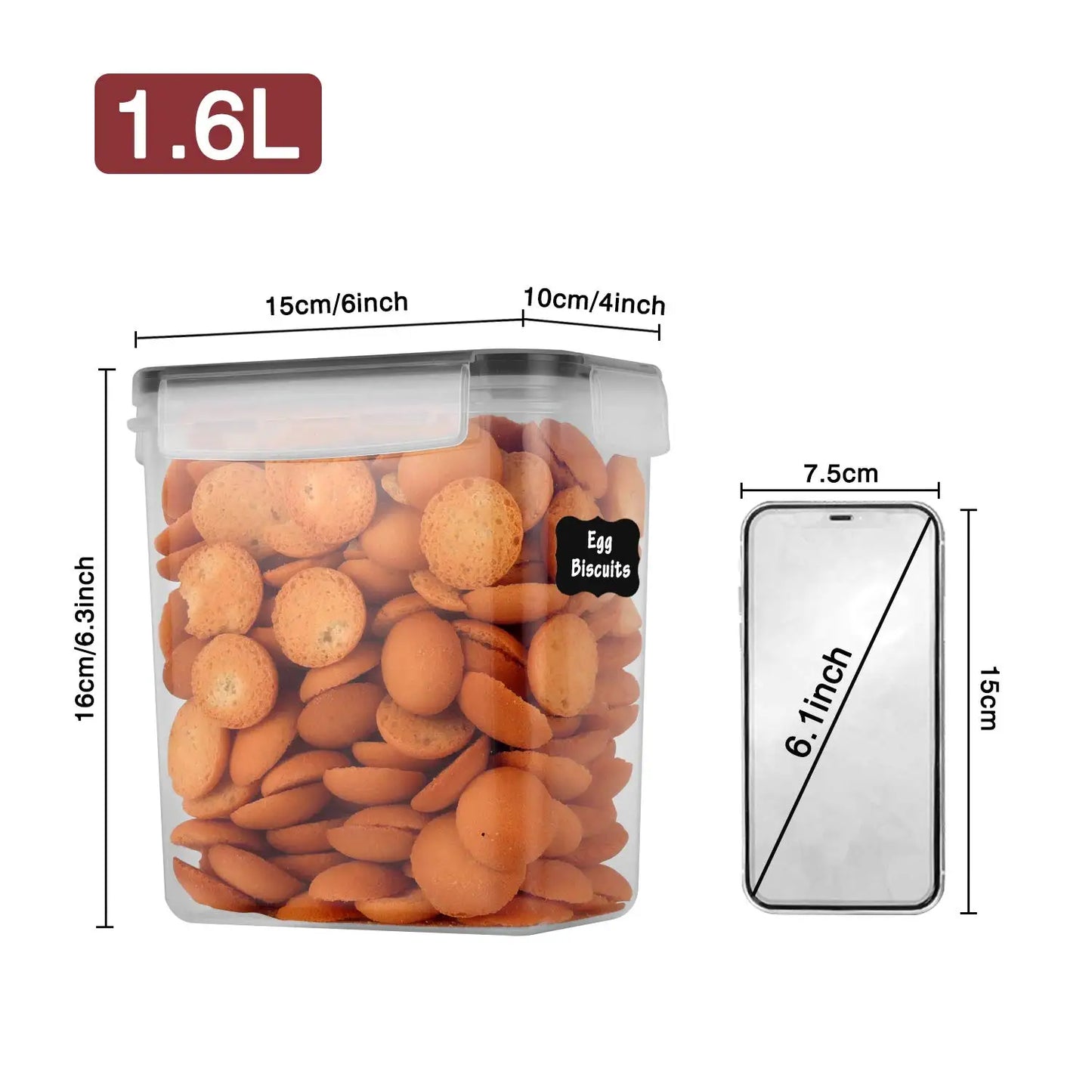 Food Storage Containers Kitchen Organizer and Storage Container with Lids Refrigerator Noodle Box Tank Sealed Cans 5Pcs Set