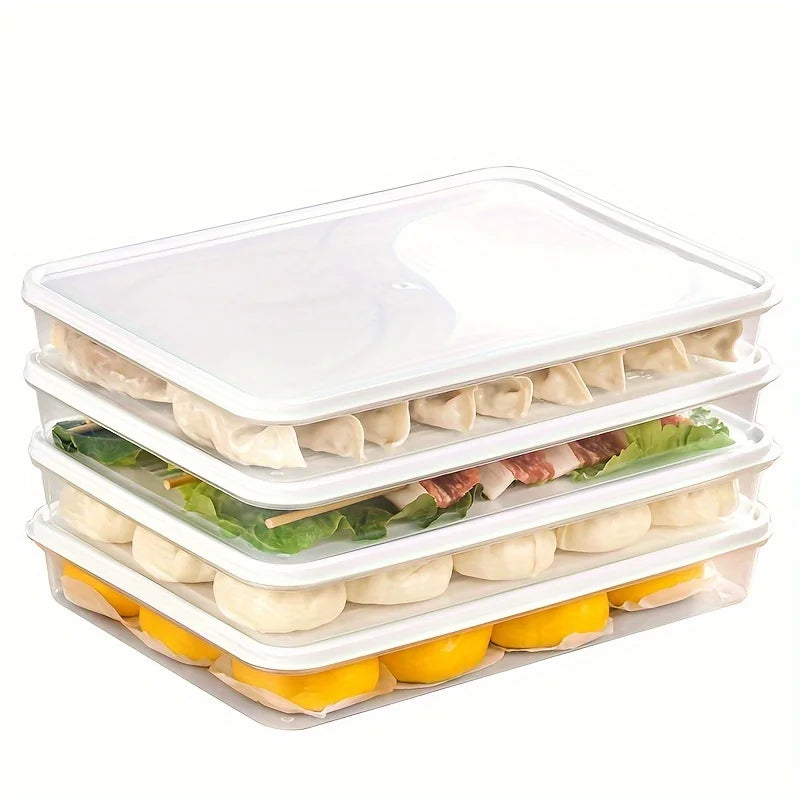 Food Storage Containers with Lids , Freezer & Microwave Safe, for Dumplings, Meats, Fruits & Vegetables Dumpling Storage Box