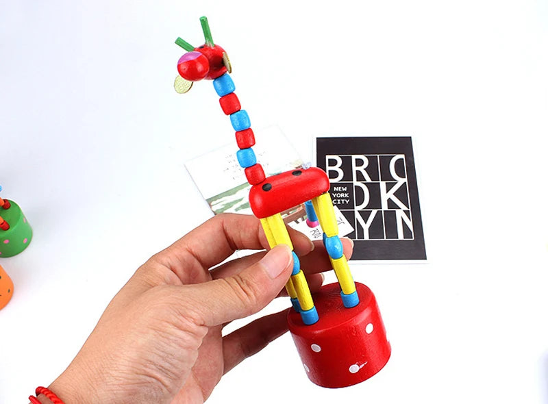 Montessori Educational Toy Kid Wooden Toys for Children Early Learning Exercise Baby Fingers Flexible Materials Giraffe Toy Gift