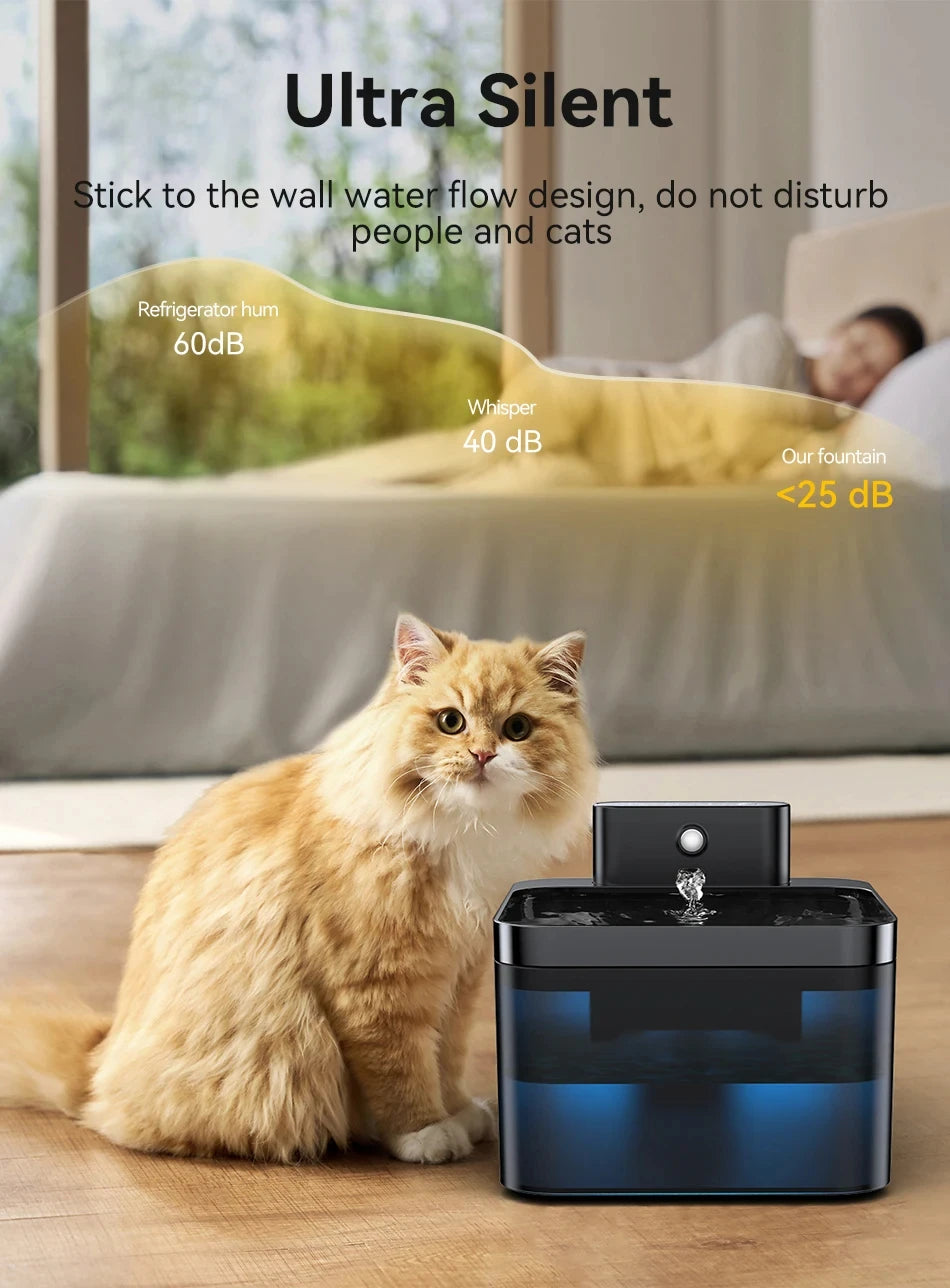 Wireless Automatic Cat Water Fountain 2600mAh Pet Water Dispenser For Dog Cat Infrared Sensor Smart Pet Drinkier Fountain