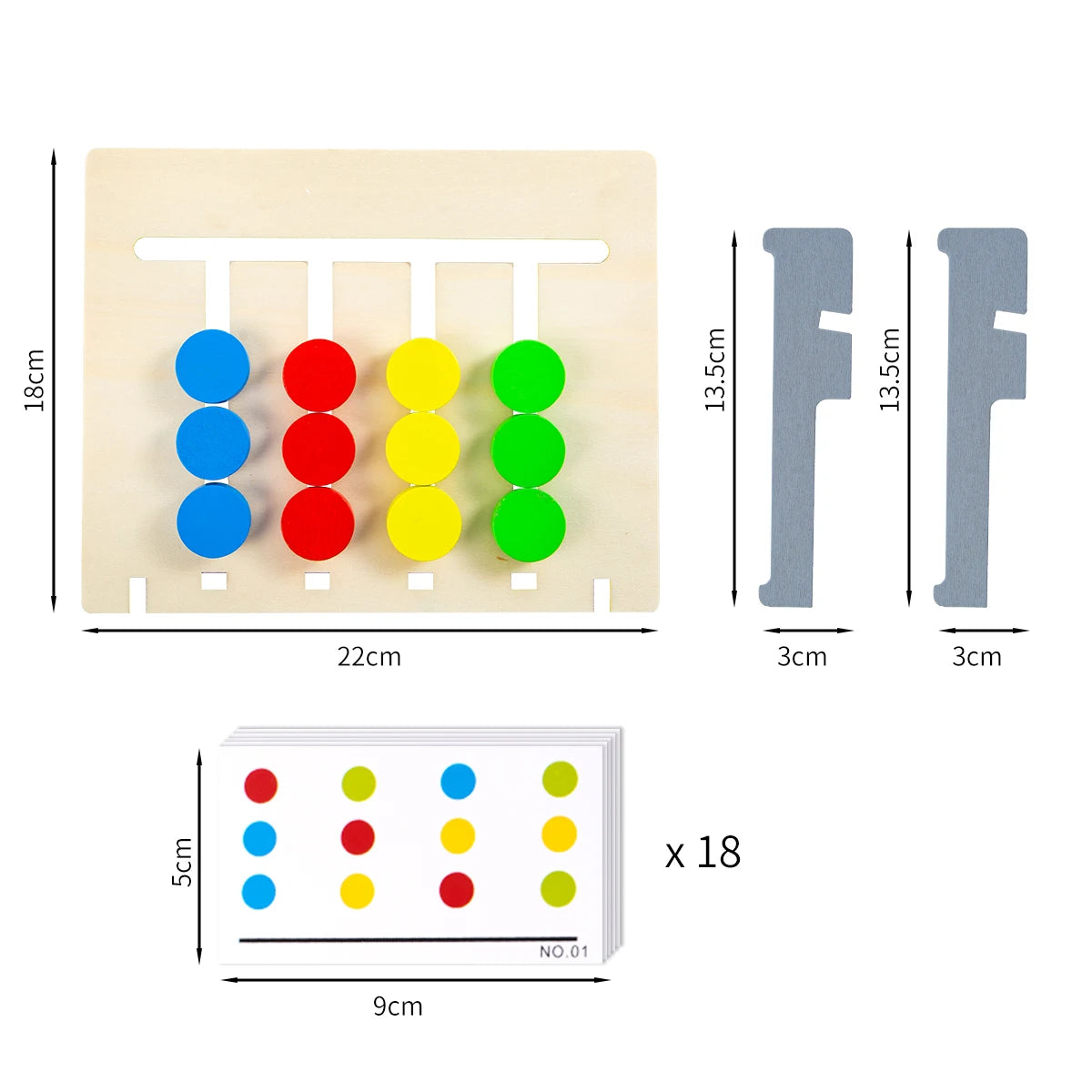 Montessori Wooden Toys Double-sided Matching Games for Kids 2 3 4 Years Logic Thinking Training Activity Board Baby Wooden Toys