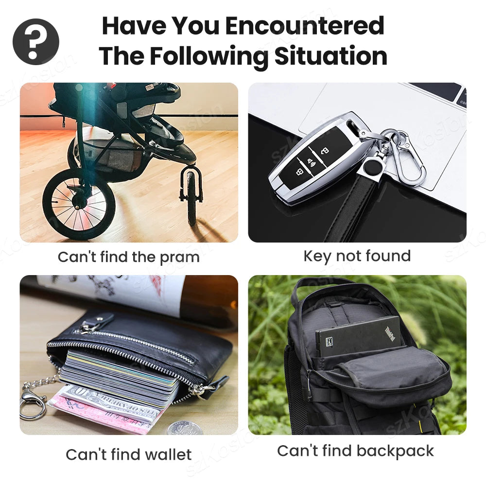 Mini Smart Tag Bluetooth Luggage Tracker Tag with Lanyard Works with IOS Find My for Keys Wallet Bags Suitcase GPS Tracker