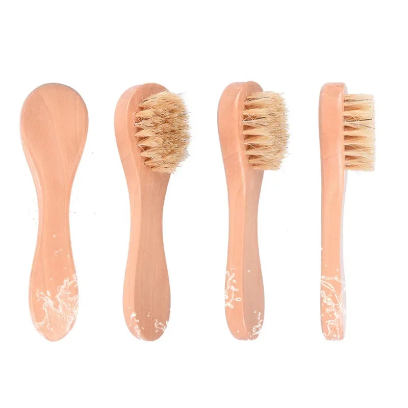 1/3/5Pcs Cleansing Face Brush Wooden Animal Hair Facial Deep Cleansing Massage Care Tool Face Washing Product Skin Care Brush