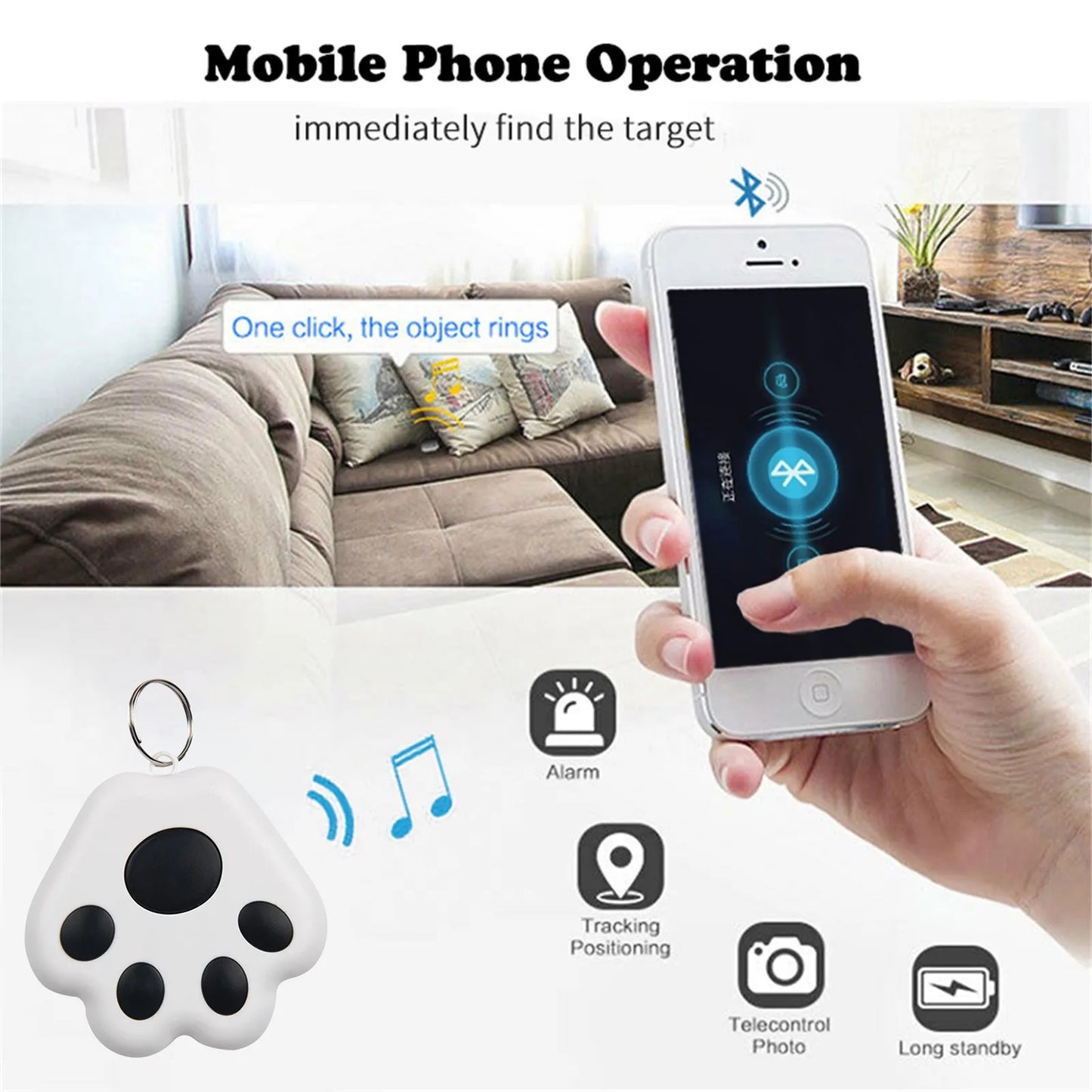 Mini GPS Tracker Wireless Bluetooth-compatible Smart Anti Lost Tracking Device for Keys Locator Pet Dog Cat Collar Accessories