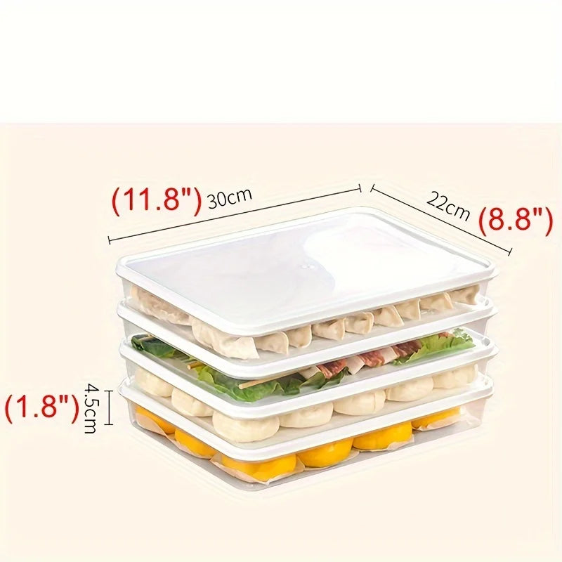Food Storage Containers with Lids , Freezer & Microwave Safe, for Dumplings, Meats, Fruits & Vegetables Dumpling Storage Box