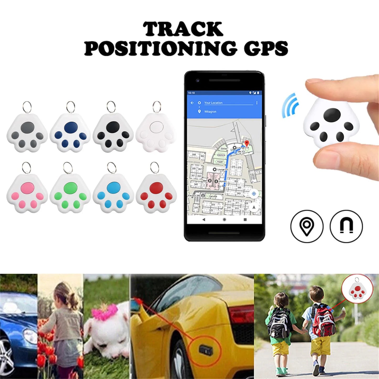 Mini GPS Tracker Wireless Bluetooth-compatible Smart Anti Lost Tracking Device for Keys Locator Pet Dog Cat Collar Accessories
